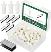 [Keadic] 130Pcs Plantation Shutters Repair Tool Set Contains 50 White Spring Loaded Shutter Replacemen Pins and 80 Silver Tilt Rod Louvers Staples for Windows Tools Supplies