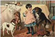 'No Begging' Vintage Girl Eating Pastoral Counted Cross-Stitch Pattern Chart
