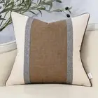 Patchwork Pillow Cover 20x20 Inch Luxury Cotton and Linen Cushion Cover Squar...