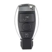 Smart Key Fob 2 Button Remote Silver Edge Key Case with Blade for Mercedes-Benz