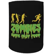 Alcohol Stubby Holder - Zombies Hate Fast Food - Funny Novelty Birthday Gift Joke Beer Can Bottle