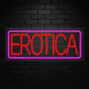 Erotica Neon Sign for Retail Displays | LED Flex Neon | 24"W x 10"H x 1"D