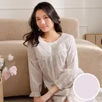 在飛比找PChome24h購物優惠-華歌爾睡衣-性感系列 M-L純棉浪漫全開襟洋裝(蓮藕粉)-N
