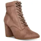 New in Box Madden Girl Sz 10 Justinee Lace-Up Dark Taupe Camel Beige Booties