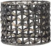 Woven Lamp Shade Light Fixture Shade Boho Lampshade Woven Rope Lamp Shade Pendant Lamp Shade for Cafe Living Room Outdoor, Black
