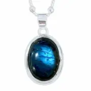 Laihas Large Classic Chic Oval Labradorite Necklace