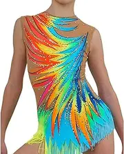 [LIUHUO] Women's Dance Rhythmic Gymnastics Leotards Girls Figure Skating Dress Artistic Leotards