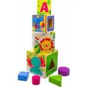 Fisher-Price My First Stacking Shape Sorter 8 Wood Pieces