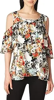 [Star Vixen] Women's Off/Cold Shoulder Dramatic Ruffle Peasant Top