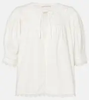 [Ulla Johnson] Ulla Johnson Dylan puff-sleeve cotton top AU 8 green