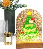 Paint Your Own Night Light - Christmas Drawing Board Night Light Set - Arts and Craft Kits, Christmas Holiday LED Table Décor, Painting Activity for Birthday