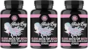 Angry Supplements Hair Envy 10,000 mcg of Biotin and Keratin, Grow + Hydrate Hair, Strengthen Thicken Nails, Clear & Nourish Skin – Natural Remedy for Damaged and Thinning Hair, (3-Bottles)