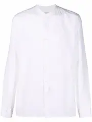 [Tintoria Mattei] Tintoria Mattei-Camicia In Lino Con Collo Alla Coreana-Uomo XL