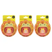 3x Marcus & Marcus Red Baby Marcus Lion Silicone 5.5cm Pacifier Soother Dummy 0+