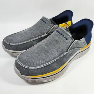 零碼特價 SKECHERS 瞬穿SLIP-IN健走男鞋 Remaxed Goga Mat Arch足弓支撐鞋墊 休閒鞋 204839BLU [陽光樂活] (E3)