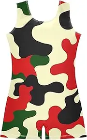 [ODAWA] Camouflage Girl Leotard Gymnastics Kids Tumbling Unitard Leotards for Girls 2-10 Years Old