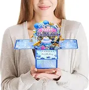 Funny Happy Birthday Pop Up Card, Sweet 3D Birthday Gift Box for Adults and Kids with Envelopes, Unique Handmade Foldable Celebration Cards for Daughter, Son, Mom, Dad, Friend (D)