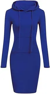[Generic] Womens Long Sleeve Tunic Dress Hooded Solid Neck Casual O Dress Sleeve Long Womens Patchwork Long Sweatershirt Women's Dress Dresses for Womens Summer
