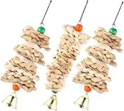 Happyyami 3pcs Parrot Supplies Cage Colorful Large Budgie Bird Foraging Climbing Cockatiel Hanging with Accessories Parakeet Indoor Small Parrots Perches Parrot Swing Rope Metal