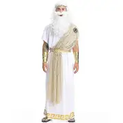 Adult Roman King Greek Halloween Fancy Dress Up God Men Zeus Costume Adult Wig M