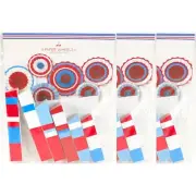 3 Pack Target Crepe Paper Party Wheels Red White And Blue 50 in. (1.27cm) NEW