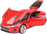 Scale Finished Model Car 1:32 for Jaguars F-Type Coupe Alloy Car Model Diecast Vehicles Metal Car Model High Simulation Miniature Replica Car(Red)
