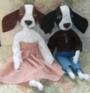 Buy 2 Get the 3rd FREE, Primitive Folk Art Doll Pattern, Springer Spaniel Dog