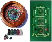 Dal Negro Home Roulette Set - Mahogany 36cm Roulette Wheel Game Set with 200 Casino Chips, Roulette Mat - Home Casino Set - Casino Games and Equipment