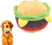 Squeaky Hamburger Toy - Hamburger Chew Toy, Soft Squeaky Plush | Pet Squeaky Toy, Funny Fast Food Shape, Gentle Chewing Support, Engaging Sound Effects Perfect for Rabbits and Playful Pets