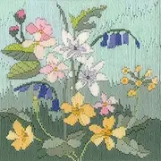 Derwentwater Designs Cross Stitch Kit - Long Stitch Seasons - Spring