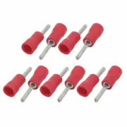 A●10Pcs Round Needle Type PTV1.25-10 Insulated Spade Wire Crimp Terminal