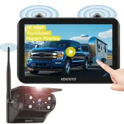 Magnetic Solar Wireless Backup Camera VK7, 7'' IPS Touchscreen Monitor HD1080...