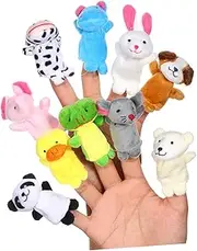 Kisangel 10Pcs Soft Plush Animal Finger Puppets for Hand Puppets for Playtime Kindergarten and Imaginative Learning