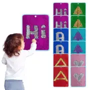 HOMBYS 12 Packs Sequin Fabric Wall Panel for Kids, Reversible Sensory Wall Se...