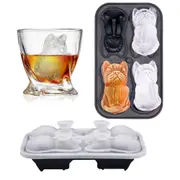 3D French Bulldog Ice Cube Mold DIY Ice Ball Mold Maker Sphere DIY Round Ice Molds for Cocktails Whiskey Drink