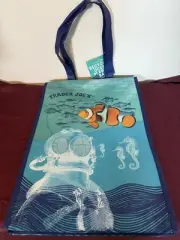 Trader Joe's Market Reusable Bag Ocean Clown Fish Tote Grocery Shopper