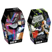 500pc Aquarius M3GAN & Beetlejuice Coffin Box Set 35x48cm Jigsaw Puzzle 14y+