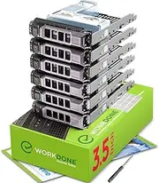 WORKDONE 6-Pack - 3.5" Hard Drive Caddy with 2.5" Hard Drive Adapter - Compatible with Dell PowerEdge Server 11th-13th Gen - Manual - Front Sticker - Screwdriver - Strong Tray Screws