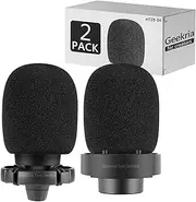 Geekria for Creators Foam Windscreen Compatible with FIFINE AmpliGame A6, A6V, A6T, A8 Microphone Antipop Foam Cover, Mic Wind Cover, Sponge Foam Filter (Black / 2 Pack)