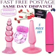 Bullet Vibrator Anal Butt Plug Bead Nipple Clamp Sex Toy Pack Penis Cock Ring AU