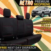 Ford Ranger PX 2 & 3 Retro Premium Neoprene Rear Row Seat Covers (In Stock)