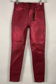 J Brand NWT Womens Alana Crop Skinny Opium Jagged Python Pants Size 26 High New