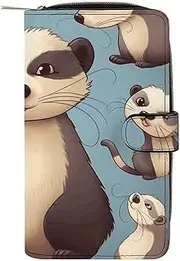 [LQWOK] Wallet, Hairy Ferret Printed Wallet,travel Wallet,durable Wallet,portable Wallet,universal Wallet,leather Wallet, Hairy Ferret, 19.7x11x3.5cm, Modern