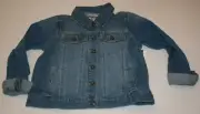 New OshKosh Girls Denim Blue Jean Jacket 14 Year Snaps Down Front Pocket Flap