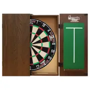Tex Darts Titan Dart Board + Walnut Cabinet + Darts