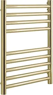Manissa Boston Brushed Brass Heated Towel Rail 400mm W x 600mm H Central Heating Bathroom Towel Radiator