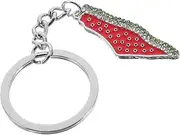 [GREENADSCAPE] Charming Watermelon Keychain Charm Rhinestone Adorned Fruit Keyring Pendant for Bags Fashionable Keychain for Women Cute Accessory for Everyday Use