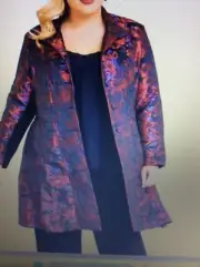 TS TAKING SHAPE plus size m (20) ENTHRAL JACQUARD OPERA COAT LUXE A-LINE NWT$230