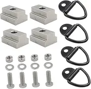 ULTECHNOVO 4 Sets S Hook Trailer d Rings Weld Nuts Bed Deck Rail Trailer Tie Down Rings Door Hooks Truck Bed Tie Downs Anchors Cotter Loop Pin Slot Nuts are Made of