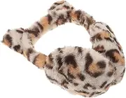 [Ipetboom] Earmuffs Winter Women Stylish Leopard Print Furry Headband for Cold Weather